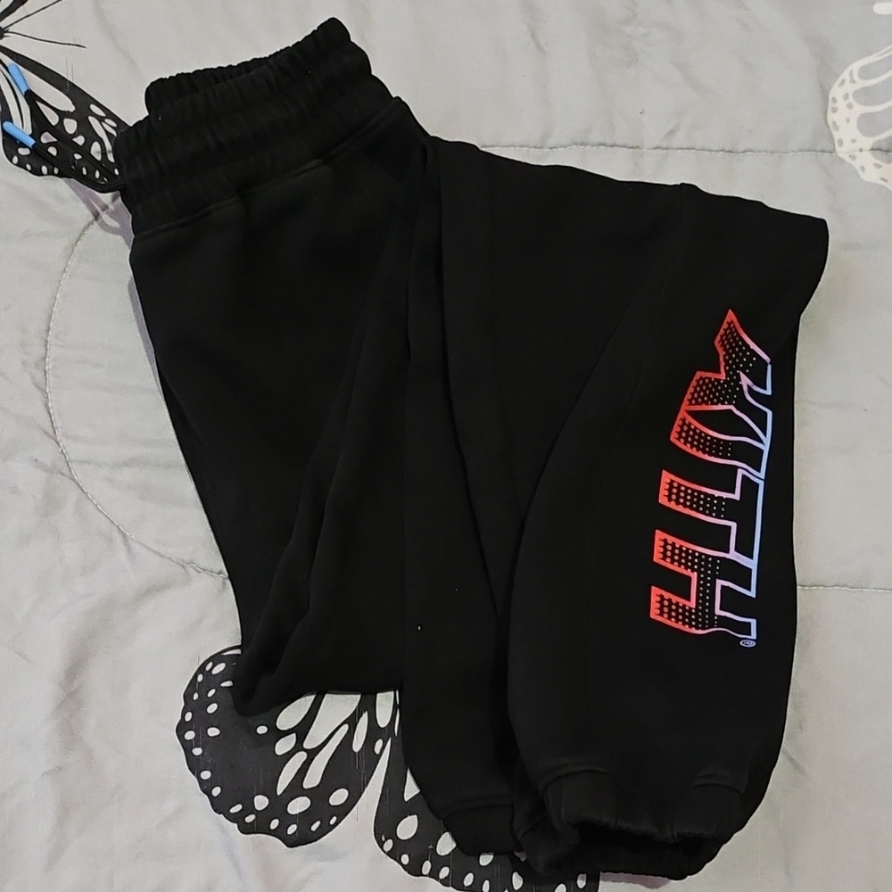 Kith Kids Black Joggers with Red Logo